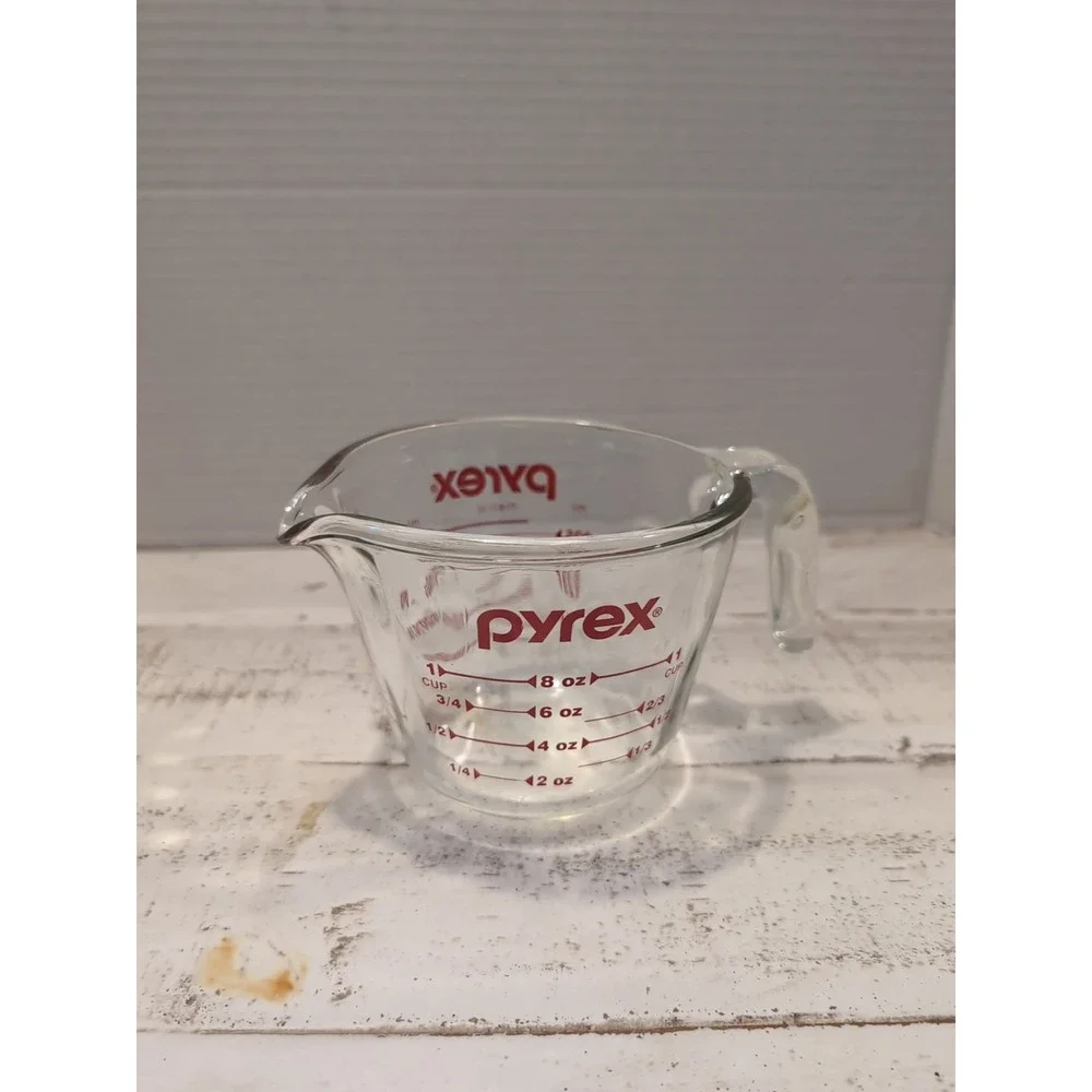 Pyrex 1 Cup Measuring Cup Glass Microwave Dishwasher Safe Made in USA